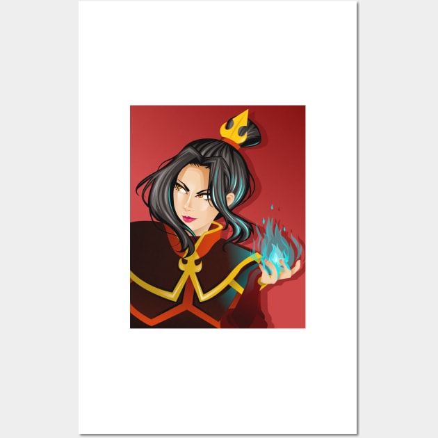 Azula Avatar Blue Fire Wall Art by kaelabp